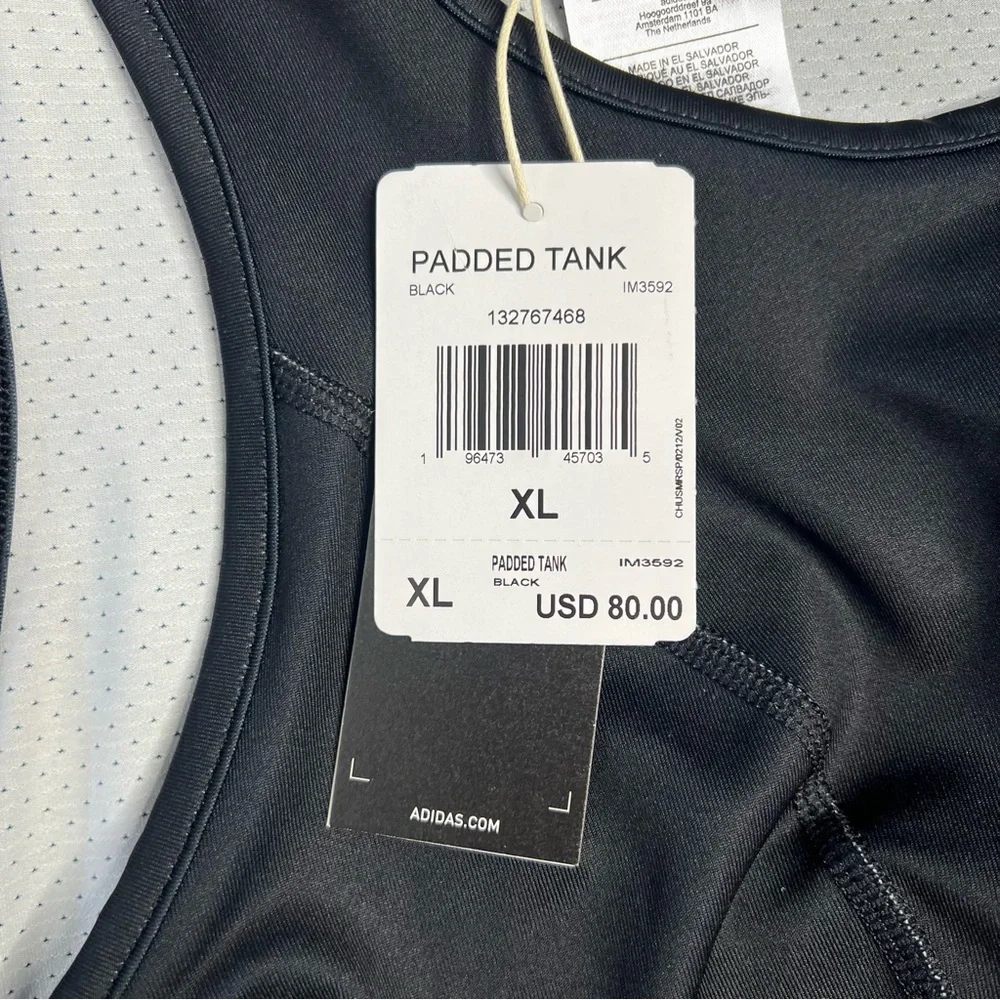 New Adidas Padded Tank‎ Top Mens Size XL Black Compression basketball Shirt $80